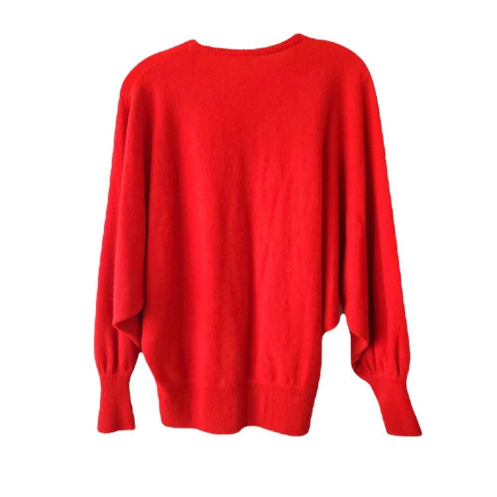 Vintage Dolman Sleeve Sweater with Sequin Butteries size medium - Picture 2 of 3